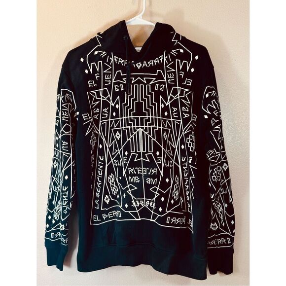 Marcelo Burlon RARE County of Milan Artistic Hooded Sweatshirt Small Men's - Picture 1 of 9